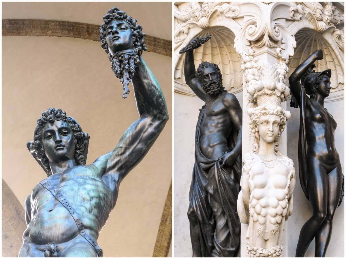 Cellini sculpture in Piazza della Signoria, Florence