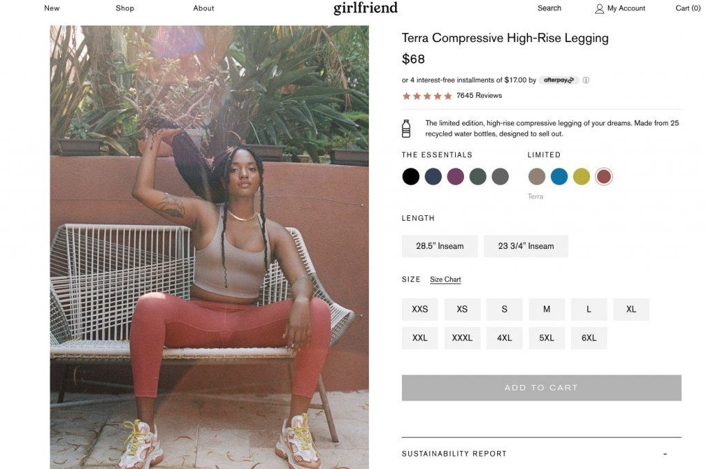 girlfriend collective, Pants & Jumpsuits, Girlfriend Collective Black  Compressive Midrise Legging